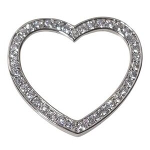NEW NOTHING BUT HEARTS .925 sterling silver CZ open heart charm pendant gift mom